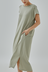 Joplin Striped Drop Shoulder Midi Dress